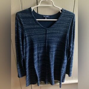 Pure J Jill Indigo Size S Petite Blue V-Neck Long Sleeve Knit Tunic Top